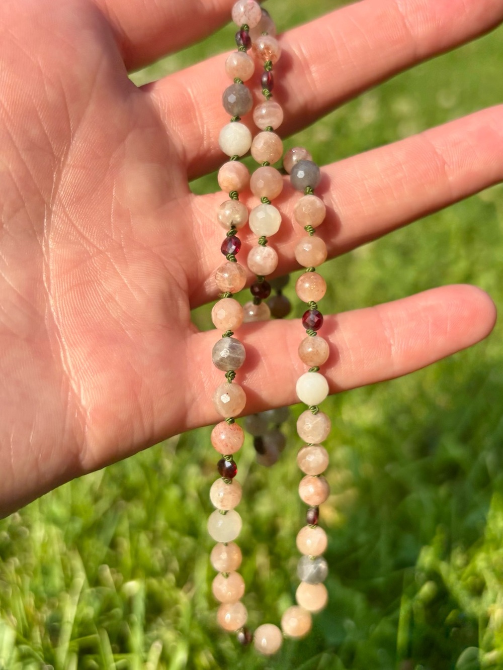 Peach Moonstone necklace. - Picture 5 of 13
